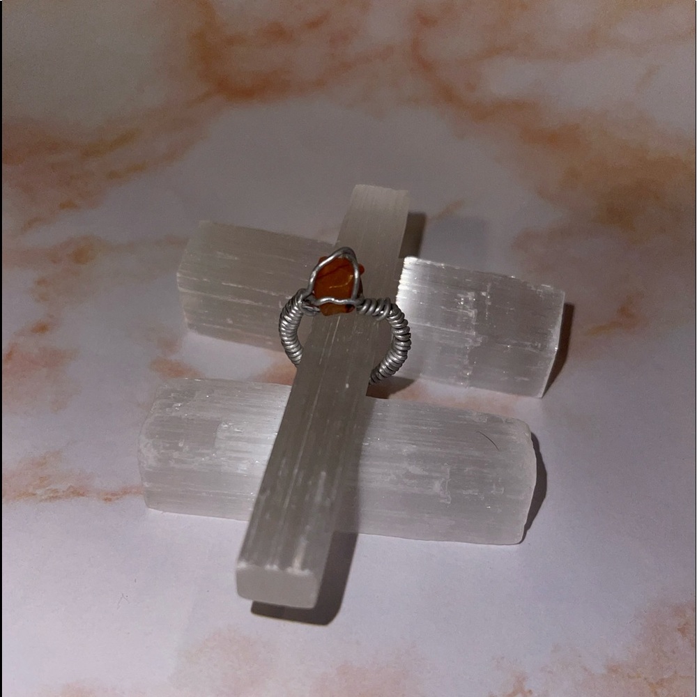 Carnelian Wire-wrapped ring
